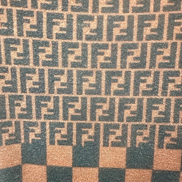 Vintage Fendi Women's Black & Brown Zucca Checkered Tee Small - Picture 8 of 10